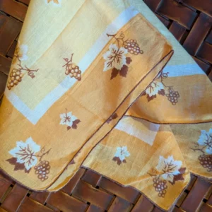 Handkerchief Fall Colors Grape Clusters 1950's Cotton Vintage Handy
