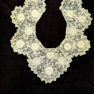 Vintage Irish Crochet Dress Collar Rosette Motif Edwardian 1920s