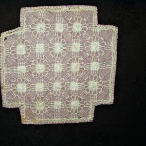 Victorian Pull Thread Drawnwork Tenerife Lace Doily Unused Pink Tissue Paper Backing Antique Vintage