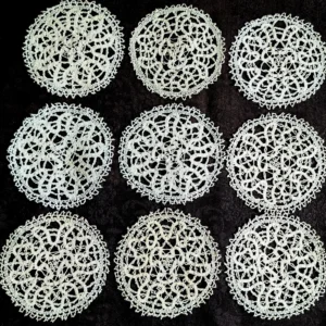 Antique Cantu Hand Made Doily Bobbin Lace Edwardian 1920 Table Mats