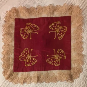 Butterfly Embroidery Doily Tidy Lace Edge Trim For Dresser Bureau Victorian 1900's