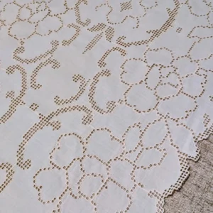 Vintage Mosaic Embroidery Table Runner Dresser Scarf 1930s