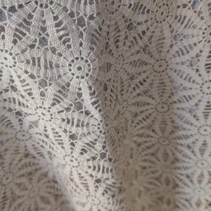 Vintage Hand Crochet Lace Tablecloth : Ecru Scallop Edge Color 54" x 64"