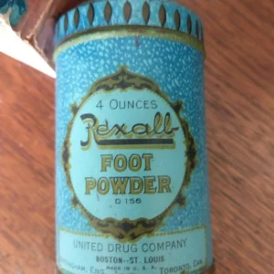 Vintage Rexall Foot Powder Advertising Decorative Tin 1900s