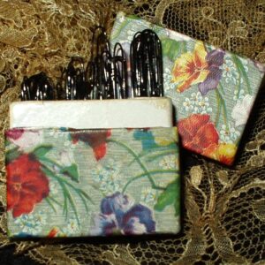 1900s Hairpins Pansy Paper Covered Cardboard Box Edwardian 1920's
