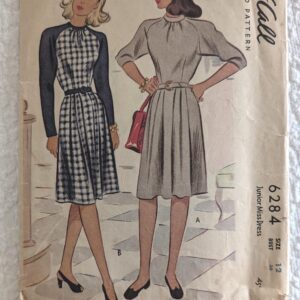 1940's McCall Dress 6284 Pattern War Years Size 12