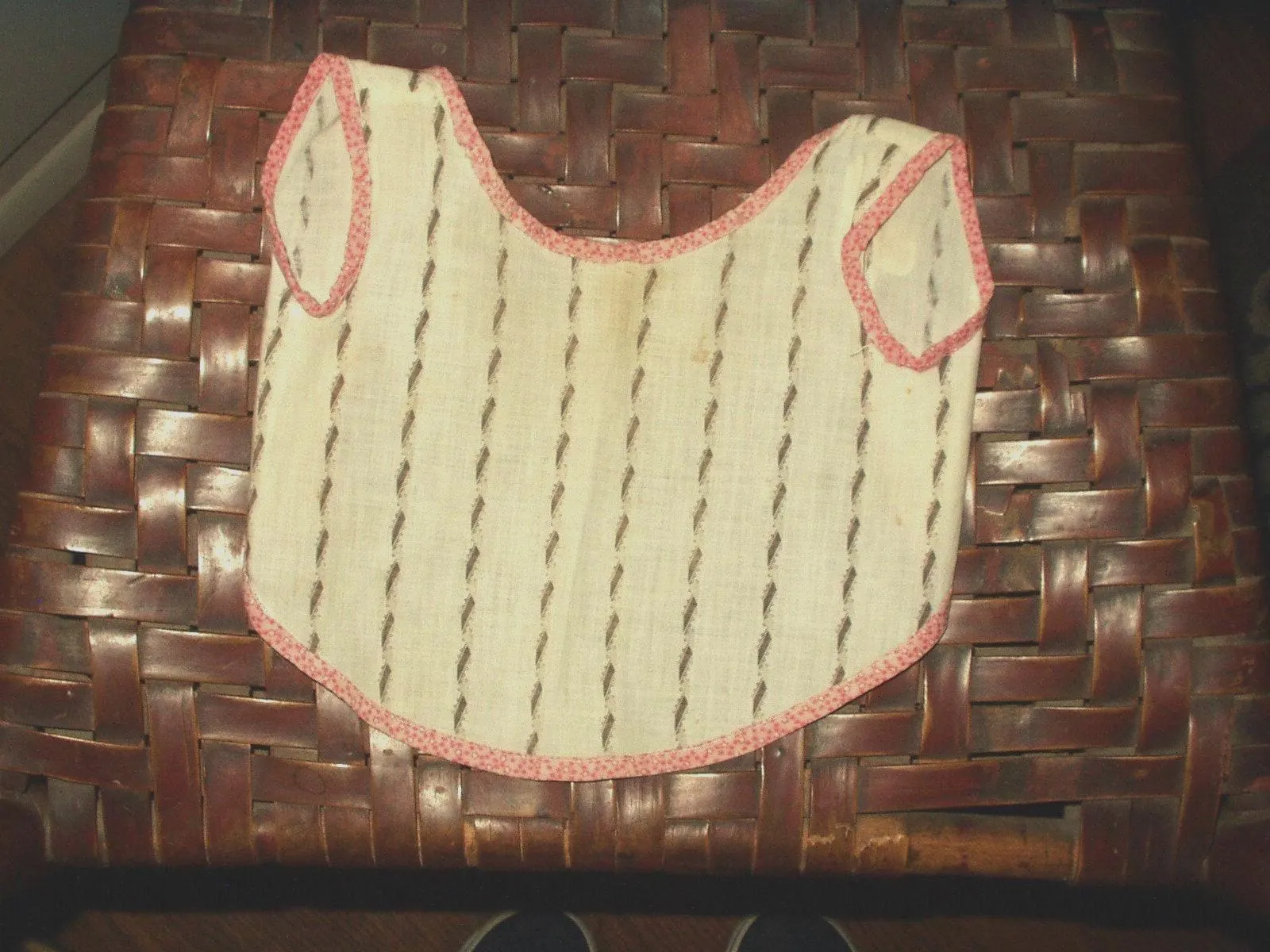 Antique Calico Doll Baby Bib Apron Old Authentic 1890's 1900's