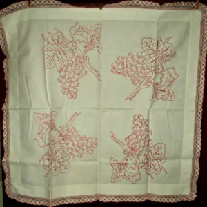 Victorian Shams Turkey Redwork Pair Pillow Cover Toppers Antique Layover Hand Embroidery Grapes Vine Motif