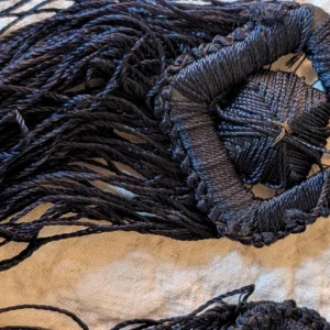 4 Passementerie Tassels Navy Silk Rayon Old Stock Embellishment Clothes Drapes