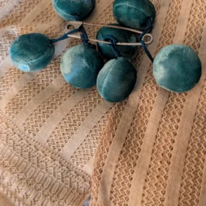 7 Ball Shape Blue Velvet Embellishments Costuming Clothing Drapery Furnishing Trim