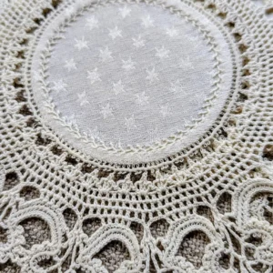 Set Antique Crochet Plate Doilies Victorian Star Damask Center Dining Table Mats Buffalo NY