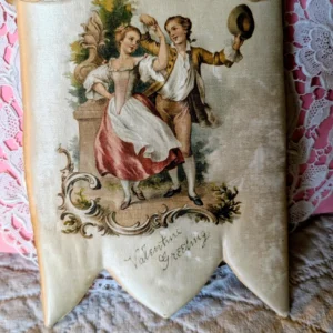 Valentine Victorian Satin Padded Hanging Raphael Tuck Textile Romantic 1895–1905
