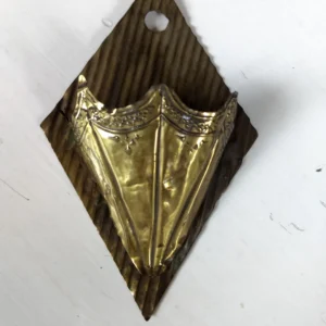 Brass Match Safe Holder Umbrella Shape Hanging Antique Victorian Spill