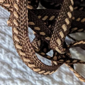 Antique 1920s Art Deco Woven Braid Trim Brown Rayon Cotton Tan Raised Pattern Unused