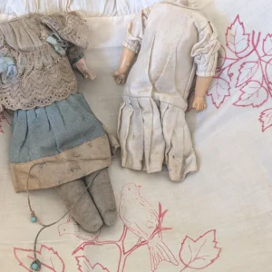 Antique Headless Cloth Doll Bodies Lot • German Bisque Hands Cry Doll & Small Compo-Arm Body