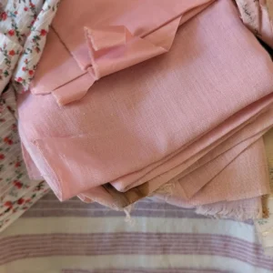 Vintage Fabric Remnants 1930s 1940s Pink Dimity Voile Flannel Cotton Bundles Sewing Quilting Crafts
