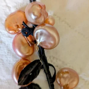 Antique German Millinery Fruit Spray Trim, 1910s Hat Embellishment, Edwardian Berry Branch, Original Tag