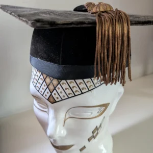 Vintage Velvet Doctoral Graduation Cap Mortarboard Bentley & Simon New York Academic Regalia Gold Tassel