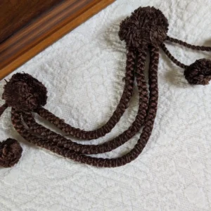 Antique 1920s Brown Cord Passementerie Cape Cloak Silk Rayon Frog Closure