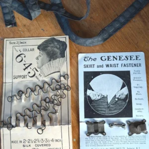 Edwardian Sewing Notions Curated Lot Genesee Skirt Fastener Collar Wires Dress Weights Original Cards